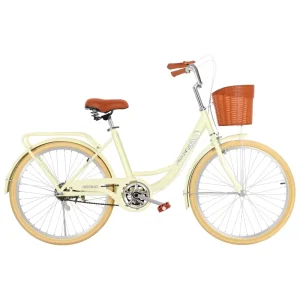 Adult Women’s Men’s Lightweight Commuter Bike 24/26 Inch Carbon Steel Frame Fork Suspension Front/Rear Brakes Mobility Bike