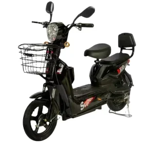 Adults’ Electric Bike 48V Carbon Steel Frame 3-Speed Brushless Front Hub Motor 350W Drum Brake LED Spotlight Lead Acid Battery