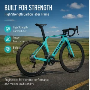 Aerodynamic 24 Speed Thru Axle Carbon Fiber Road Bike Front Rear Mechanical Disc Brake Professional Adult Racing 150kg