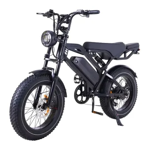 All Black 26-Inch Fat Tire Brushless E-Bike Foldable Electric City Mountain Bike Rear Hub Motor 48V13AH Lithium Electronic