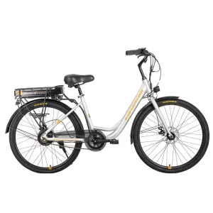 All Terrain Adult EBIKE City Bike 7 Speed Aluminum Disc Brake 28 Inch Lithium Brushless Sensor Rear Hub 60 km Rear Carrier