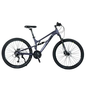 Aluminum Alloy Frame 26 27.5 Inch MTB Cycle 21 24 Speed Full Suspension Mountain Bike Bicycle with Disc Brake and Ordinary Pedal