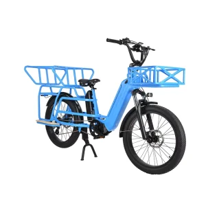Aluminum Alloy Frame Cargo Electric Bike Front Rear Panniers 15AH Lithium Battery 750 1000W Motor Hydraulic Disc Brakes LCD 20″