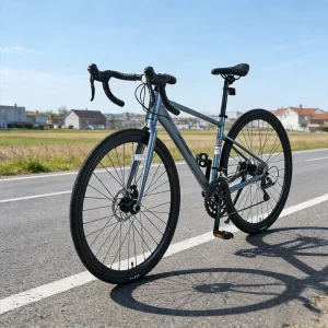 Aluminum Alloy Gravel Bike Front Shock Absorber High-Rigidity Precision-Crafted 24-Speed Strong Bearing for City Commutes