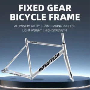 BR002 Fixie Bike Glossy Frame Super Light Classic Aluminum Frame Fork 52 55 57mm Size Single Speed Bicycle