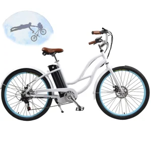 Beach Cruiser Bicycle Custom 350W Aluminum Frame Classic Beach Cruiser Bike Ebike 26” Lady Electric City E Bike