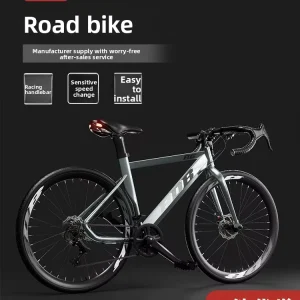 Bent Handlebar Road Bike Dual Disc Brake Aluminum Alloy Frame 700C Wheel Size Men’s Flat Handlebar