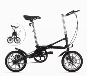 Bicycle Folding Speed Change 14 Inch Ultra Lightweight Carrying Adult Student Male and Female Folding Bicycles