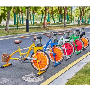 Bicycle Machines Orange Professional Youth Customized Fruit Blender Stationary Bicycle