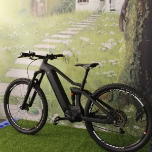Black Full Suspension E MTB 29er Electric Mountain Bicycle for Disc Brake Bafang M510 Motor 48v 9 Speed Gears