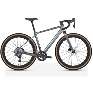 Carbon Fiber Gravel Road Bike 13 Speed Cross Country with Bent Handlebar Internal Cable Routing Dual Disc Brakes