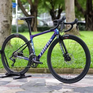 Carbon Fiber Road Sport Bicycle for Mens with Ergonomic Saddle Lightweight Frame for Adult Long Distance Riding