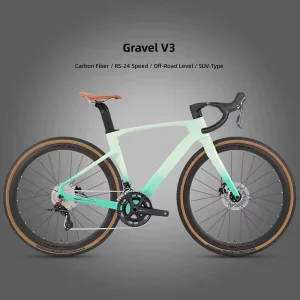 Carbon Frame Lightweight Road Bike 700C Road Bike 24 Speed Hydraulic Disc Gravel Bicycle