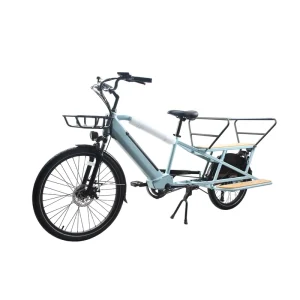 Cargo Ebike Integrated Downtube 48V 15Ah Battery 250W/500W/750W Bicycle Long Tail Electric Bike with Two Kids