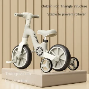 Children’s 1-6 Years Sliding Tricycle Removable Wheels Balance Car Dual-purpose Children’s Bicycle PU Children’s Scooter