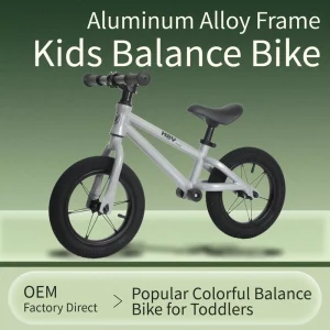 Children’s Balance Bicycle 12 Inch Ultra Lightweight Aluminum Frame Spoke Inflatable Tires Leather Cover Saddle