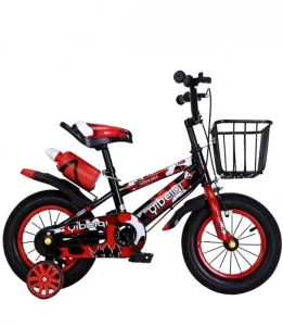 Children’s Steel Mountain Bikes 3 to 12 Years Old Single speed with Training Wheels and Plastic Basket for Boys and Girls