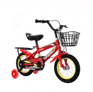 Child’s Bicycle with Steel Frame Fork Suspension Training Wheels and Basket Safety Toddler Bike for Beginner Riders OEM Supported