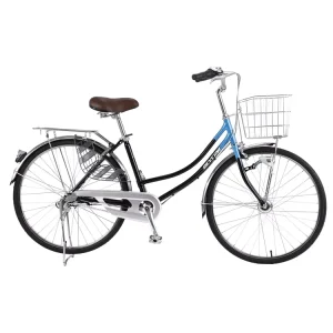 China Made 26-Inch City Bike Student Girl Bicycle Cargo Cycle Single Speed Steel and Aluminum Frame Brake Line System for Ladies