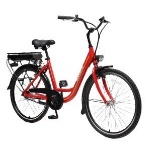 Chinese Red Customized 26 Inch Rear Motor Electric City Bicycles for Women