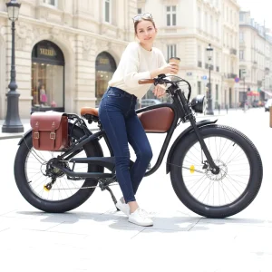 Chopper Fat Tire Beach Cruiser Electric Bike Long Range E Bike Retro Vintage Style Electric Bicycle