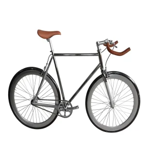 Chrome Fixed Gear Bike Chromoly Steel Single Speed Track Bicycle 700C Classic Retro Urban Road Cycle with Bullhorn Handlebar