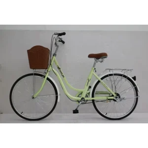 City Bike Classic Style Lightweight Yellow Urban Riding on Street Girls Adults Woman 26 Inch City Bicycle