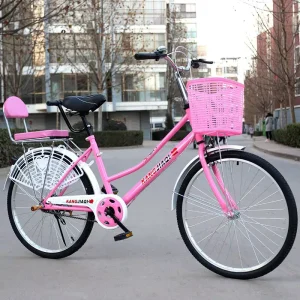 Classic City Bicycle Lightweight with Adjustable Seat Sturdy Frame for Adults Commuting Casual Riding
