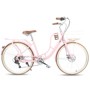 Classic Retro Urban 7 Speed 24 Inch Woman Bike Ladies Bike 26 Inch City Adults Bike
