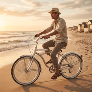 Classic Spinger Fork 7 Speed Vintage Lowrider 26 Chrome Beach Cruiser Bike for Men