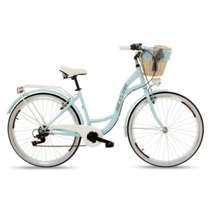 Classic Vintage Chrome Women’s Racing Road Bike with Basket 24 Aluminum