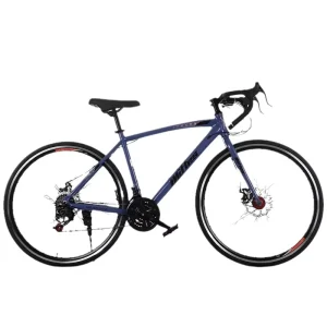 Cross-border Curved Road Bike Double Disc Brake Sports Car Aluminum Alloy Hard Frame 700C Wheel Men’s Flat Bike