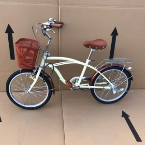Cruiser Bike 24 Inch City Bicycle Fashion Carbon Steel Frame 3 Speed Wheel Double Brake Bike
