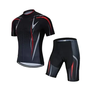 Customized Men’s Breathable Black Cycling Jersey Shorts Set Short Sleeve Road Bicycle Biking Sportswear Cyclist Uniform