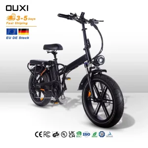 DE EU Warehouse 20 Inch Foldable Electric Bike V9 E Bike 250W Brushless Motor 7 Speed Urban Commuting Fatbike