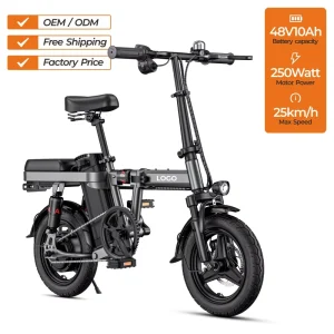Direct Sale 14Inch Folding Ebike 48V 250W Rear Hub Motor Electric Mountain Bicycle for Adults Multiple Suspension Electric Bike