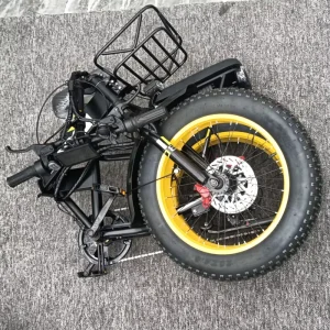 Disiyuan Factory Sale 20×4 Inch Fat Tire Electric Mountain Bike Shock Absorber Hydraulic Disc Brake Electric Folding Bike
