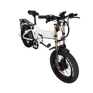 Dual Motor 2000W Battery 52V 21Ah Full Suspension Hydraulic Brake Fat Tire Aluminum Alloy Off Road Folding Electric Bike