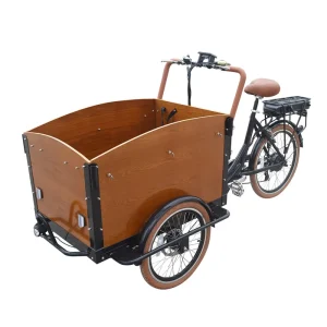 EU Standard Children Front Loading Electric Cargo Bike 6 Gears Pedal 150 Kgs Freight Bicycle