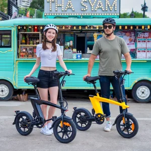 EU Warehouse Fast Delivery White Black Yellow Display Ebike Full Suspension Mini Automatic Powerful Electric Hybrid Bicycle