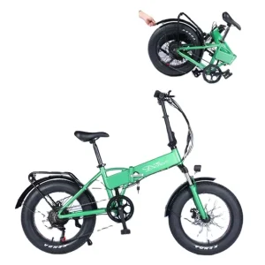 Electric 20 Inch Foldable Bicycle with Integrated 48V Lithium Battery Snow Fat Tire for Travel
