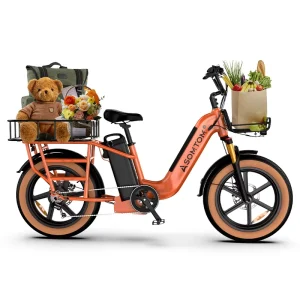Electric 500W Cargo Bicycle with Aluminum Alloy 48v15AH Lithium Battery Central Motor Can Carry 330lb Ebike Adult Cargo Bike