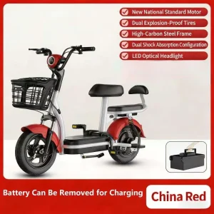 Electric Bike 350W Motor 48V12AH Battery High Speed 40km/h City E-Bike with Drum Brake Lightweight Electronic City Bike for Adult