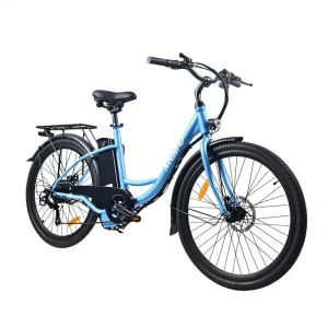 Electric Bike Stylish City Commuting Adult E Bike Women’s Iron Frame 6 Speed Disc Brake 36V10.4Ah Battery 60-75km Range