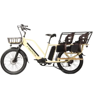 Electric Bike with Two Baby Seats Dual 48V15Ah Battery Cargo Ebike