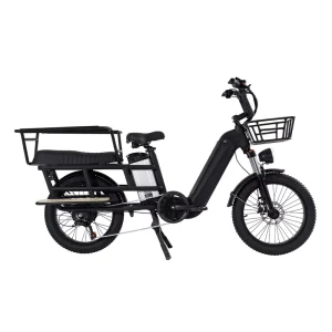 Electric Cargo Bike for Kids with Rear Seat Aluminum Frame 20×3.0 Inch Dual Battery 48V 40Ah 1000W