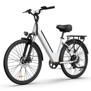 Electric City Bike 250W Brushless Motor 36V Lithium Battery 26 Inch High Carbon Steel Frame Front Suspension Disc Brakes City