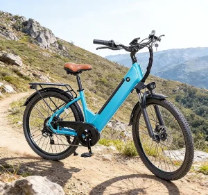 Electric City Leisure Bicycle 48V500W Seven Speed Shock Absorption Disc Brake Front and Rear Lights Lithium Battery