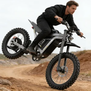 Electric Dirt Bike Aluminum Alloy Frame Mountain E Bike 72V 40Ah 3000W Motor Lithium Ion Pack Off Road Motorcycles for Adult
