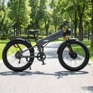 Electric Folding Bicycle 48V30AH Hydraulic Brake 26 Inch 4.0 Fat Bike Brushless Dual Hub Motor 7 Speed Range 90km China Delivery